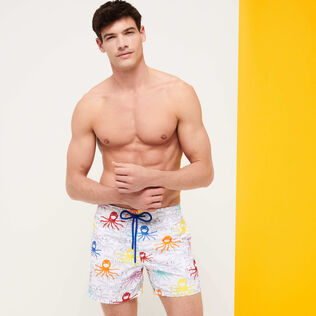 Costume da bagno uomo Multicolore Medusa Bianco vista frontale indossata