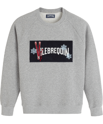 Pullover aus Baumwolle mit besticktem Vilebrequin-Cordaufnäher für Herren Lihght gray heather Vorderansicht