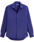 Men Wool Shirt Solid Purple blue 正面图