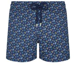 Men Short Swim Shorts Micro Tortues Rainbow Navy front view
