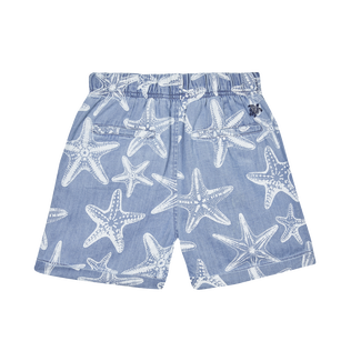 Boys Bermuda Shorts Light Denim Printed Starfish | Vilebrequin