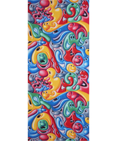 Unisex Beach Towel Faces In Places - Vilebrequin x Kenny Scharf Multicolor front view