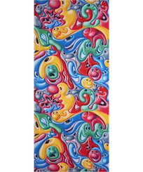 Autros Estampado - Toalla de playa con estampado Faces In Places unisex - Vilebrequin x Kenny Scharf, Multicolores vista frontal