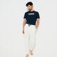 Pantalón de chándal en algodón de color liso para hombre Off white detalles vista 3