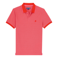 Men Cotton Polo Solid Poppy red front view