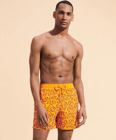 Men Swim Trunks Flocked Starlettes Carrot front worn view