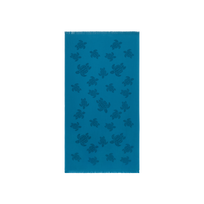 Toalla de playa en algodón orgánico Turtles Jacquard Peacock vista frontal