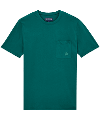 Camiseta de algodón orgánico de color liso para hombre Linden vista frontal