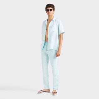 Men Linen Pants Regular Fit Natural Dye Pacific details view 1