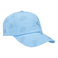 Embroidered Cap Turtles All Over Sky blue front view