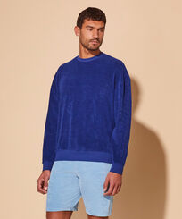 Sudadera de felpa en color liso unisex Ink vista frontal desgastada