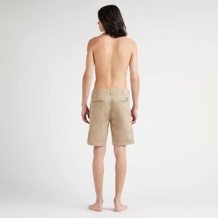 Bermudas en tejido de gabardina de tencel para hombre  Kraft vista trasera desgastada