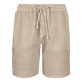 男士纯色亚麻百慕大工装短裤 Safari 正面图