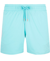 Men Stretch Swim Trunks Solid Lagoon front view