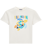 Boys T-shirt Placed Multicolore Turtles Off white front view