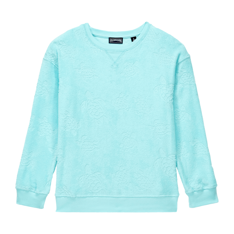 Sudadera De Felpa Con Cuello Redondo Y Estampado Rondes Des Tortues Para Niños - Sweatshirt - Geponge - Azul