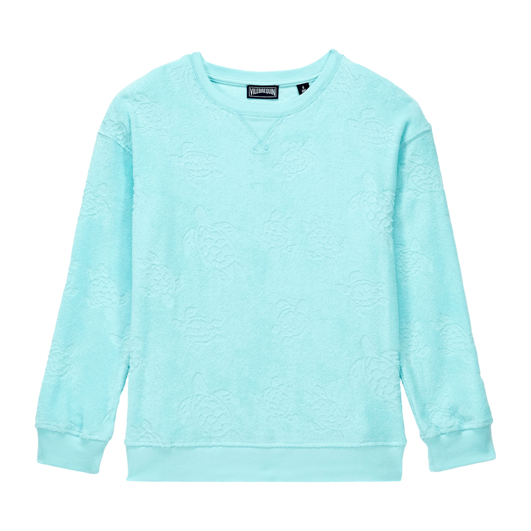 Sweatshirt Col Ras Du Cou Rondes Des Tortues - Geponge - Bleu