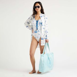 Bañador de una sola pieza con cordones y estampado Herbier para mujer Off white detalles vista 1