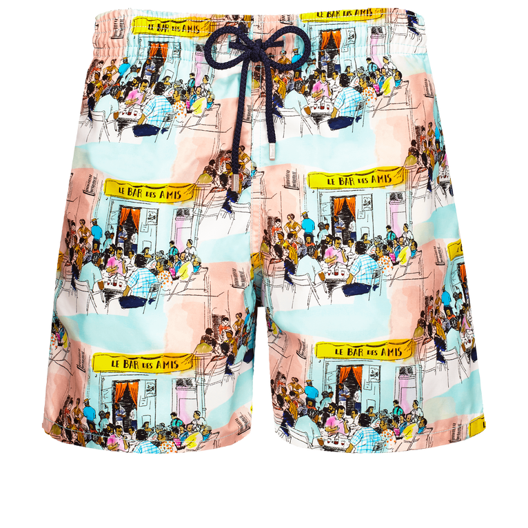 Men Swim Shorts Le Bar Des Amis - Moorea - Blue - Size M - Vilebrequin