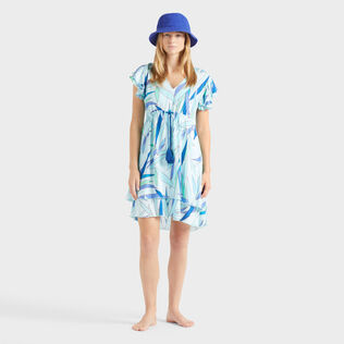 Vestido corto de viscosa con estampado Madrague para mujer Thalassa detalles vista 1