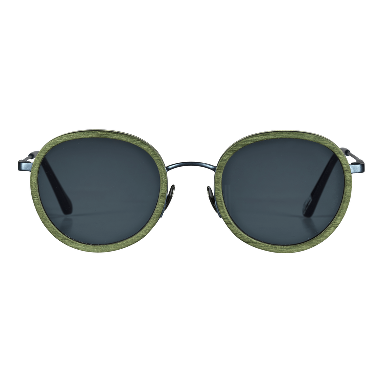 White Tulipwood Sonnenbrille Für Damen Und Herren - Vbq X Shelter - Victoire - Grün