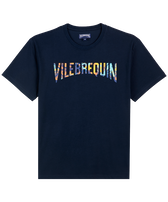T-shirt oversize en coton organique homme Poulpes Tie & Dye Bleu marine vue de face