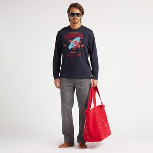 T-shirt uomo a maniche lunghe in cotone Turtles Surf Blu marine dettagli vista 1