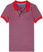 Cotton Pique Boys Polo Shirt Solid Earthenware front view