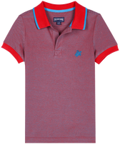 Boys Cotton Changing Color Pique Polo Shirt Solid Earthenware front view