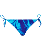 Women Bikini Bottom Mini Brief to be tied Les Draps Froissés Neptune blue front view