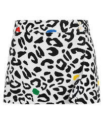 Women wrap skirt Leopard - Vilebrequin x JCC+ - Limited Edition White front view