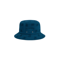 Embroidered Bucket Hat Turtles All Over Peacock front view