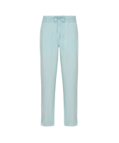 Solid Leinenhose in regulärer Passform für Herren Pazifik blau Vorderansicht