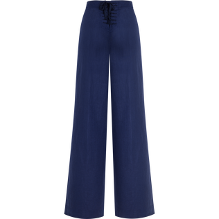 Solid Leinenhose für Damen – Vilebrequin x Ines de la Fressange Marineblau Rückansicht