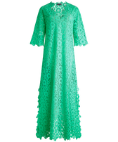 Women Guipure Kaftan Flowers Lace Green paradise 正面图