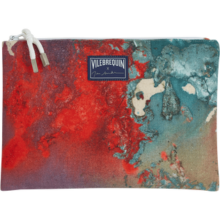 Bolsa de playa de lino con bordado Gra - Vilebrequin x John M Armleder Multicolores vista frontal