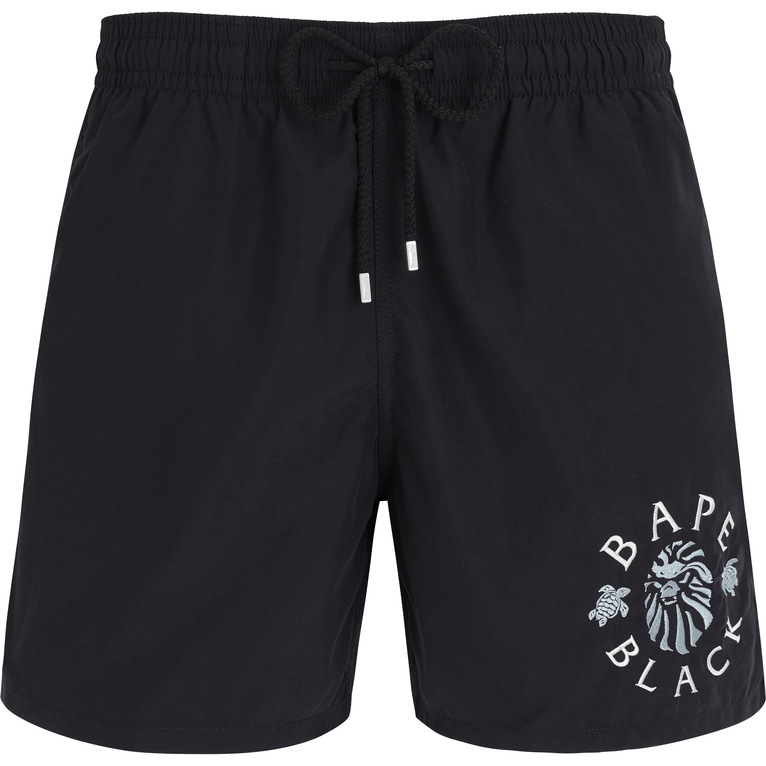 Vilebrequin X Bape® Black Badeshorts Mit Logo-stickerei Für Herren - Motu - Schwarz