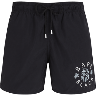 Vilebrequin x BAPE® BLACK Badeshorts mit Logo-Stickerei für Herren Schwarz Vorderansicht