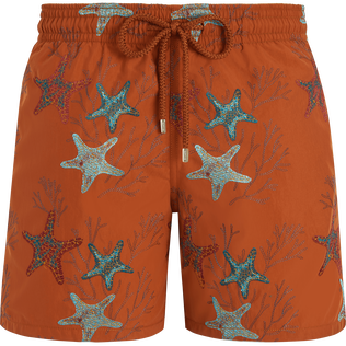 Men Swim Shorts Embroidered Glowed Stars - Limited Edition Caramel 正面图