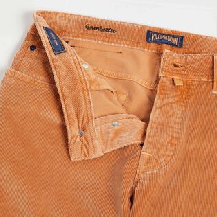 Men Vintage Faded 5-Pocket Corduroy Pants Caramel details view 2