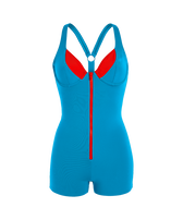 女士撞色短款连体泳衣 - Vilebrequin x JCC+ 合作款 - 限量版 Swimming pool 正面图