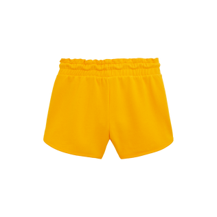 Girls Organic Cotton Shorts Embroidered Turtle Mango back view