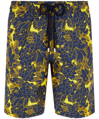 Maillot de bain stretch homme long Hidden Fishes Citron vue de face