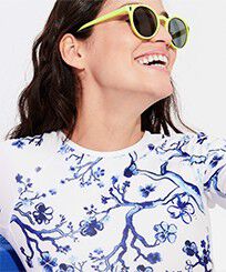 Gafas de sol de color liso unisex Limoncillo vista frontal desgastada