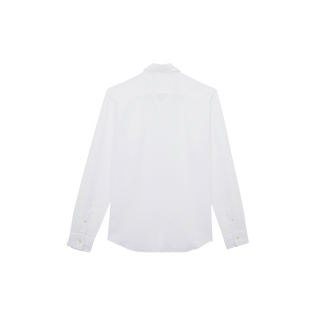 男士纯色棉麻衬衫 White 后视图