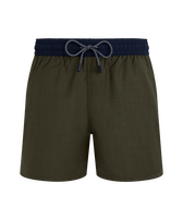 Men Merino Wool Super 120's Swim Shorts Bicolor Olive heather front view