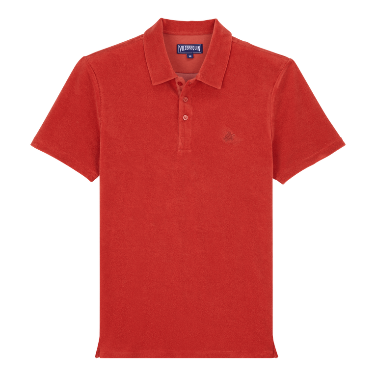 Polo En Tejido Terry De Color Liso Para Hombre - Polo - Phoenix - Rojo