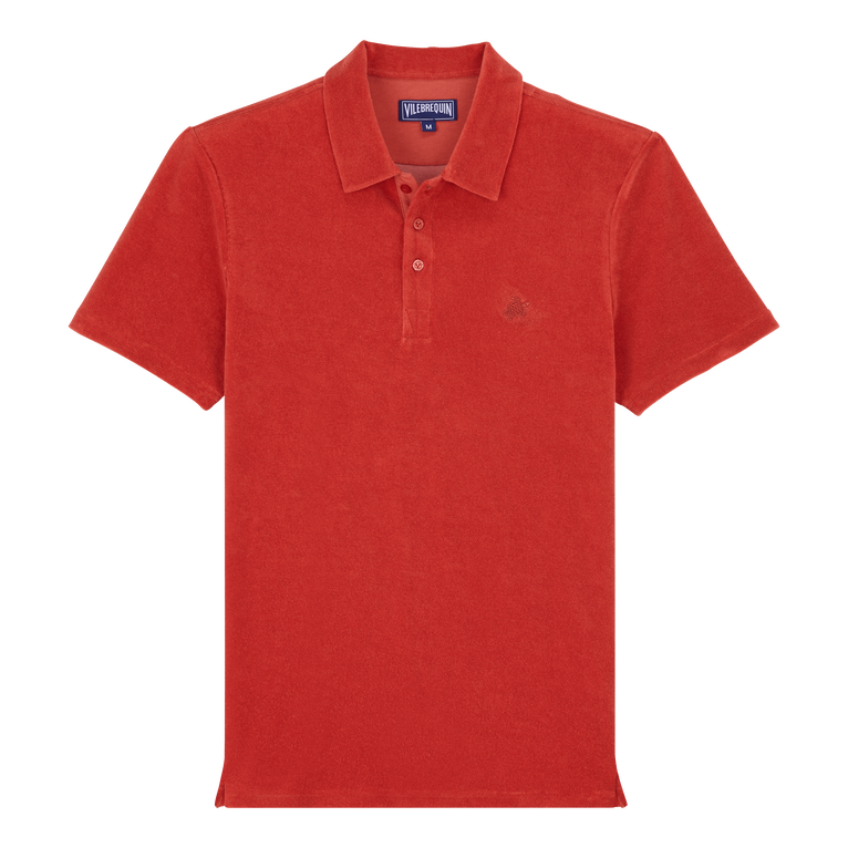 Polo En Coton Éponge Organique Homme Uni - Phoenix - Rouge
