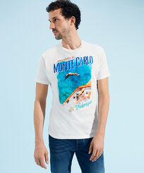 Men Cotton T-shirt Monte Carlo Off white vista frontal desgastada