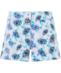 Women Swim Shorts Flash Flowers Purple blue front view